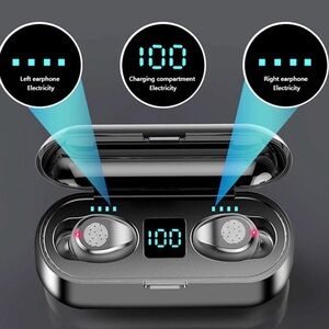 Wireless Earbuds with Charging Case - Black